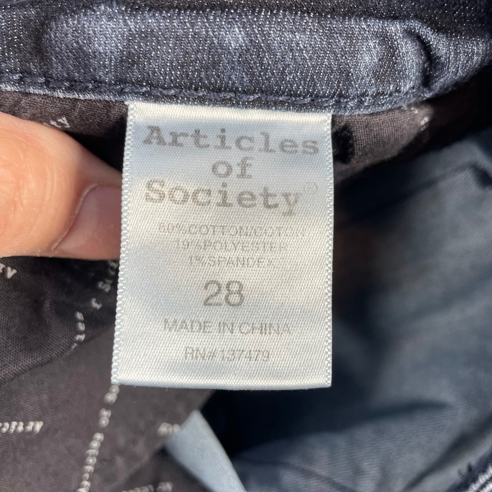 Articles of Society Blue Skinny Jeans Women 28 Mid Rise Dark Wash - Picture 5 of 11